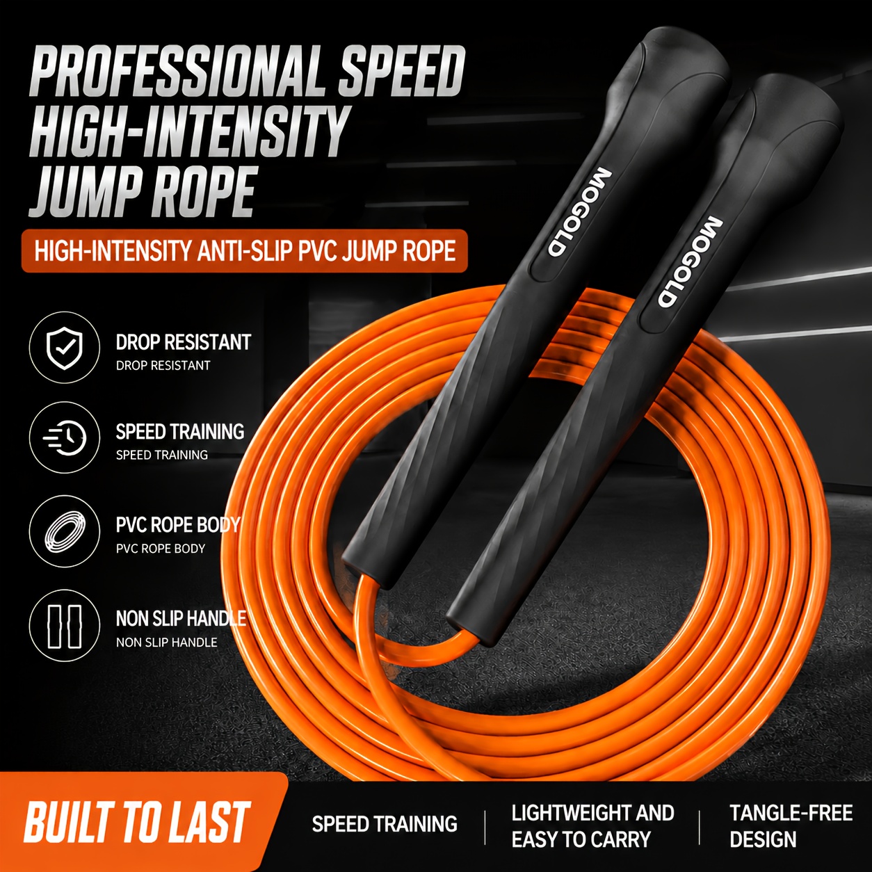 Skipping Rope Pvc - プロ仕様スピードスキッピングロープ - 超軽量PVCトレーニングロープ - 人間工学に基づいたPP滑り止めハンドル -