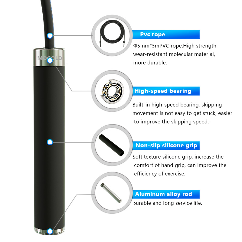 大人のための調整可能なボクシング縄跳び,スポーツ運動,減量, - Skipping Rope Pvc のレビューと価格